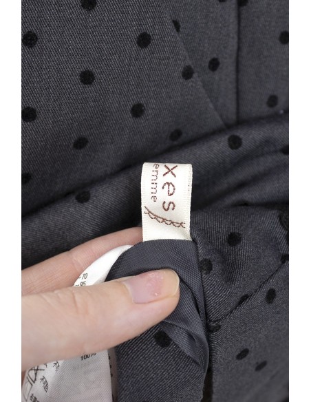 [Second hand] Velvet Polka Dot Pencil Skirt in Grey - Axes Femme