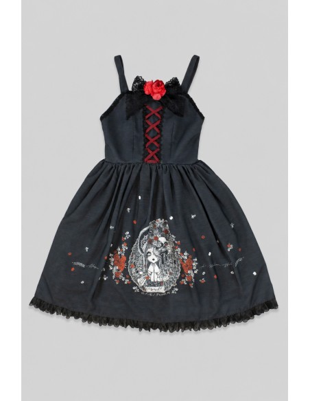 Yoh's Monochrome World x Madame Chocolat - JSK Dress Yasasii Yume Black x Red