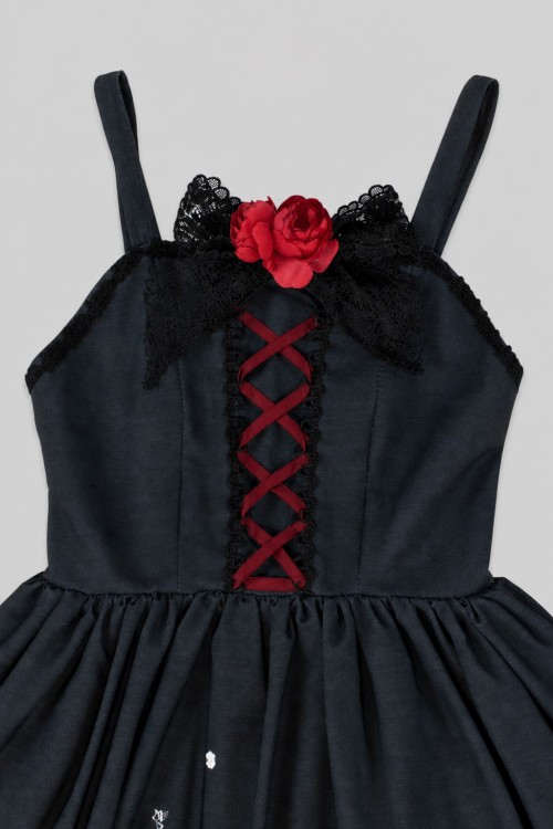 Yoh's Monochrome World x Madame Chocolat - JSK Dress Yasasii Yume Black x Red