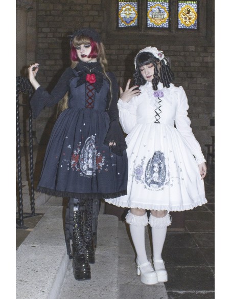 Yoh's Monochrome World x Madame Chocolat - JSK Dress Yasasii Yume Black x Red