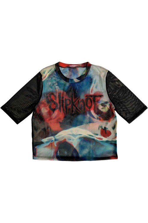 SLIPKNOT T-shirt: Logo & Face Mesh Crop Top - Official