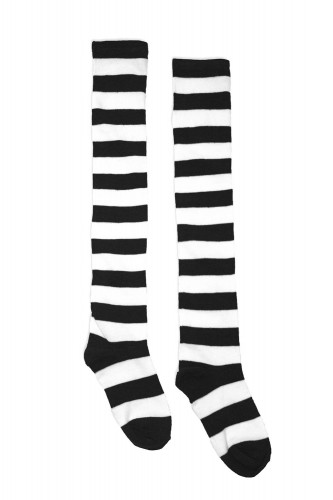 Striped Long Socks - Black...