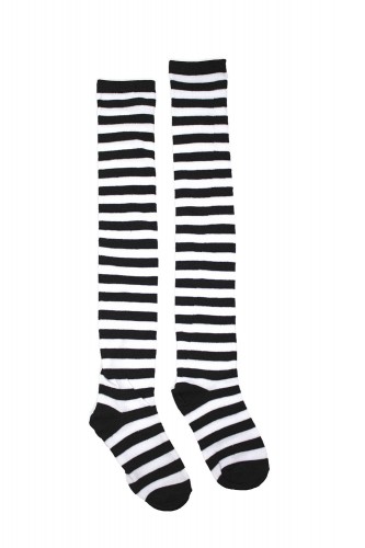 Striped Long Socks - Black...