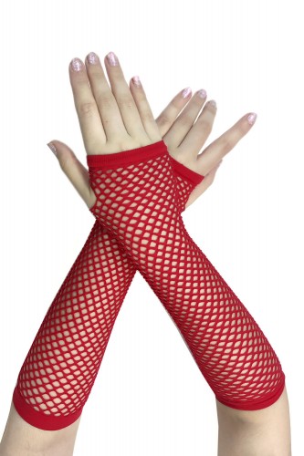 Fishnet Armwarmers - Red