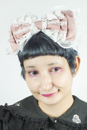 Frilly Bow Headband - Pink