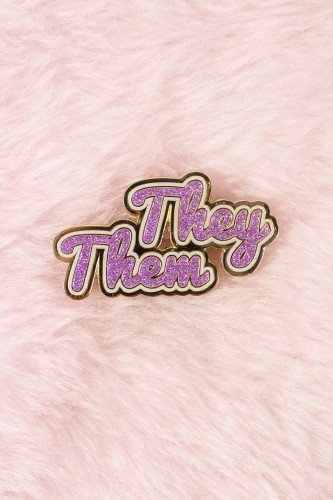 They/Them Enamel Pin - Lavender
