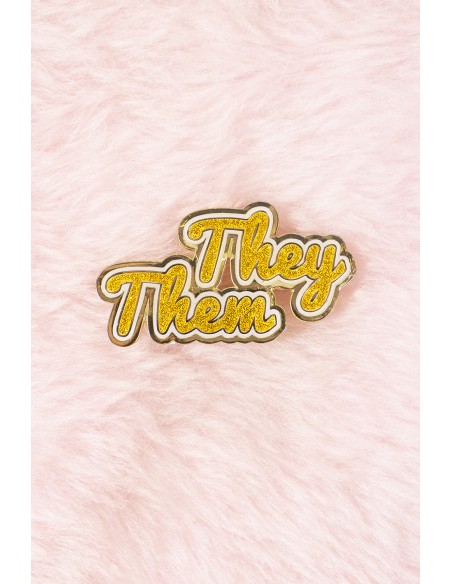 They/Them Enamel Pin - Golden