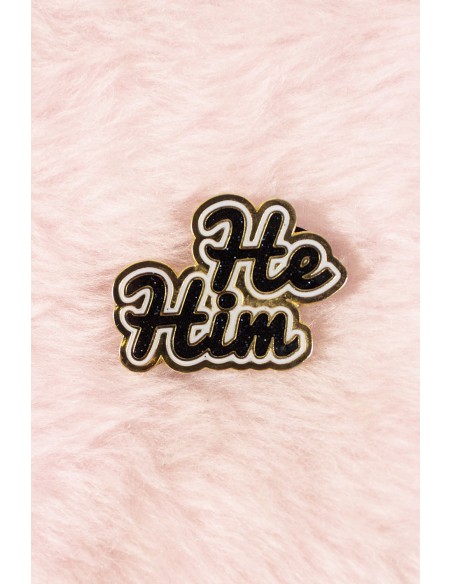 He/Him Enamel Pin - Black