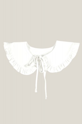 White Cotton Round Collar