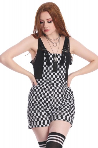 Checkered Shorts Playsuit