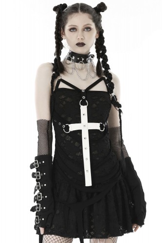 White Cross Dress Black -...