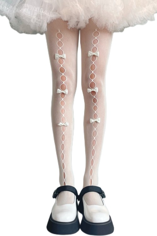 Medias Bows Blanco