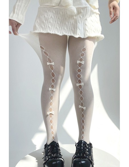 Medias Bows Blanco
