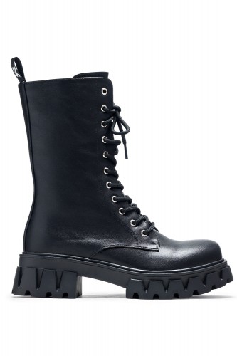 Siren Lace Up Boots Black - Koi 2