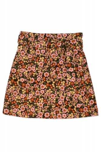 70s Flowers Corduroy Skirt