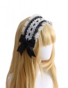 Headdress Cofia Lolita - Negro x Blanco