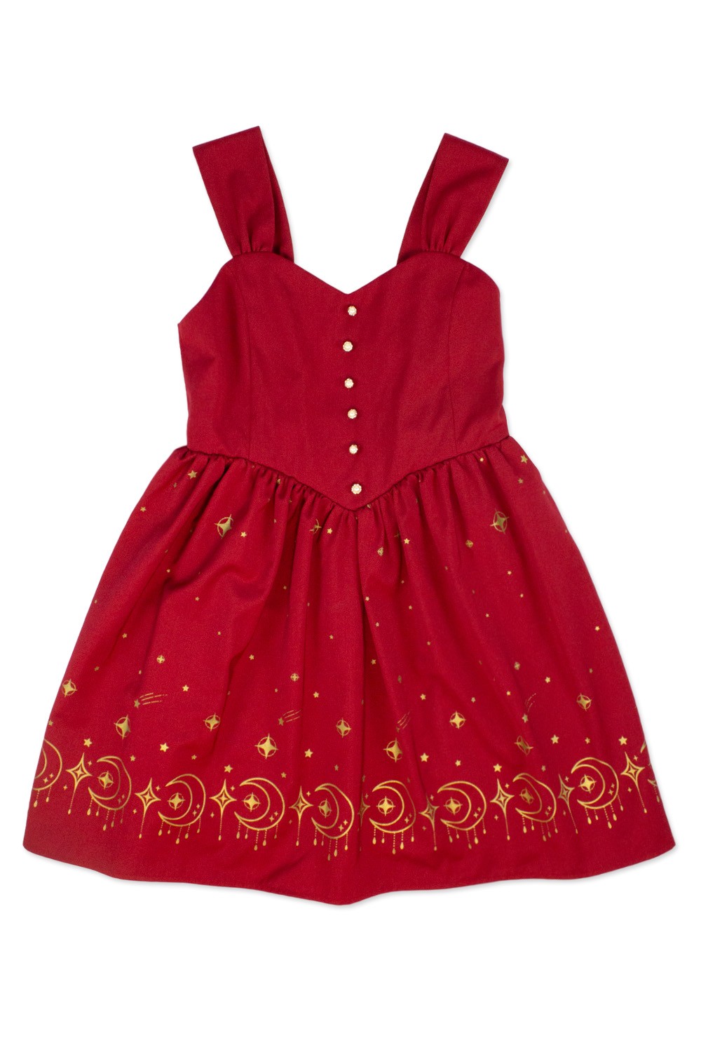 [2nd Hand] Red JSK Dress with Golden Print To Alice