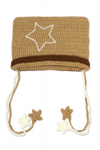 Star Knitted Hat - Brown