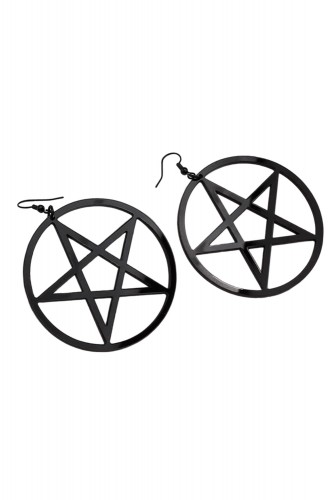 Pentagram Earrings - Black