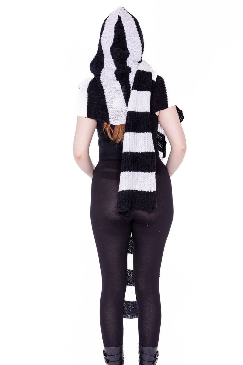 Bufanda con Capucha Zenni - Negro x Blanco