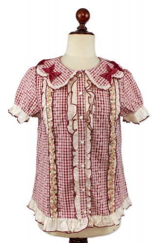 Cuckoo Gingham Red Blouse -...