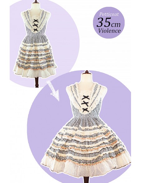 Petticoat Violence 35cm Blanco - Aurora & Ariel