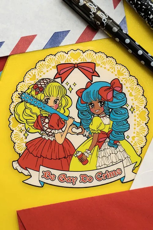 Be Gay Do Crime Vintage Sticker - Mezzo Studio