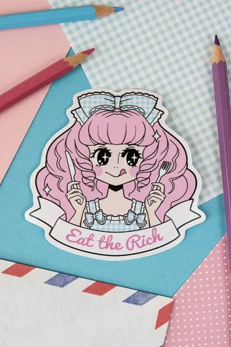 Eat the Rich Pink Sticker -...