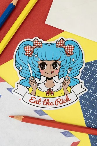 Sticker Eat the Rich Azul -...