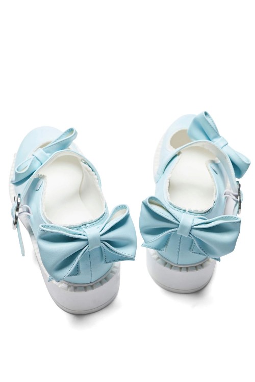 Zapatos Fairy Lace Doily Mary Janes Azul Claro - Koi