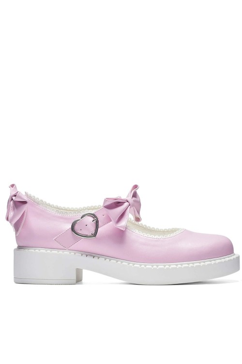 Zapatos Fairy Lace Doily Mary Janes Rosa Claro - Koi