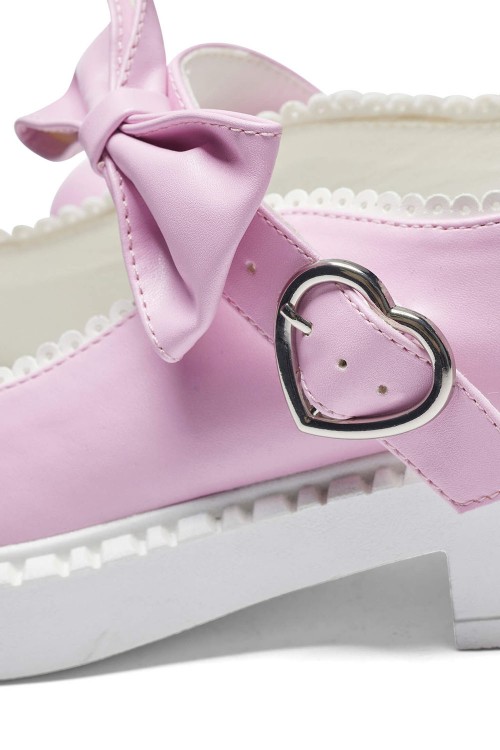 Fairy Lace Doily Mary Janes Baby Pink - Koi