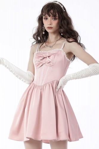 Satin Princess Pink Dress -...