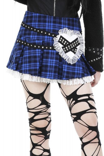 Punk Heart Pleated Skirt...
