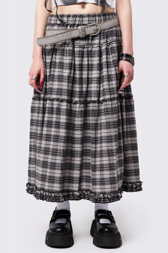 Tiana Checkered Maxi Skirt...
