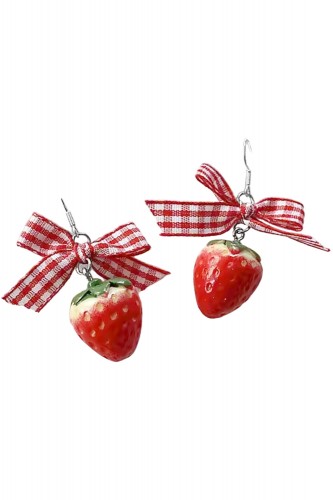 Pendientes Strawberry Ribbon