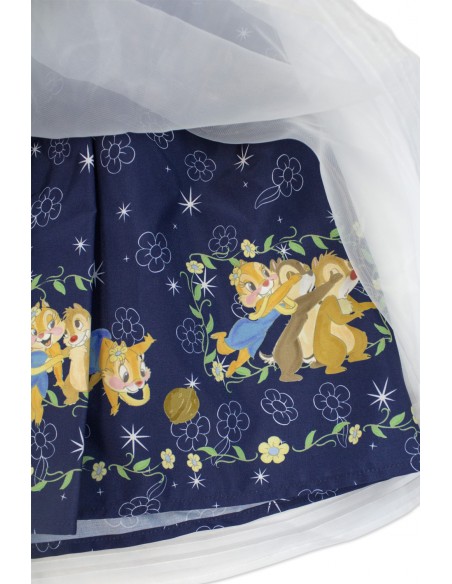 [2a mano] Falda Azul Marino con Organza Chip & Chop - Secret Honey