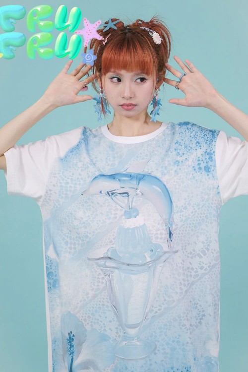 Glass Dolphin Super Oversize T-shirt ~ FruFru