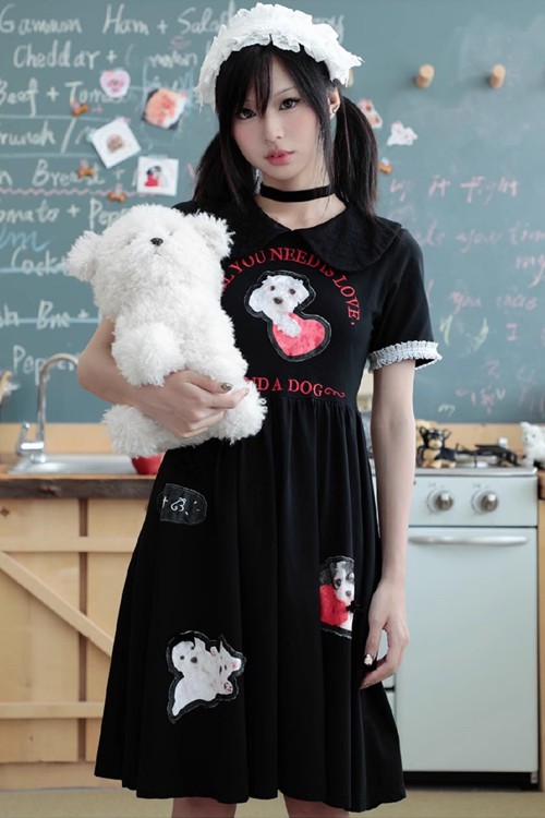 Dog Doll Short Sleeve Dress - Hashtag DDD