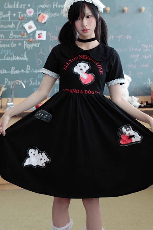 Dog Doll Short Sleeve Dress - Hashtag DDD