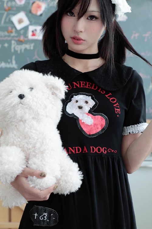 Dog Doll Short Sleeve Dress - Hashtag DDD
