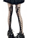 Open Garter Tights - Black