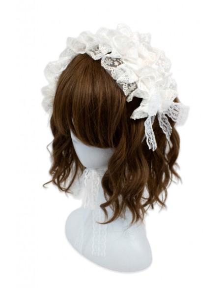 Headdress Cofia Lolita Lace - Blanco