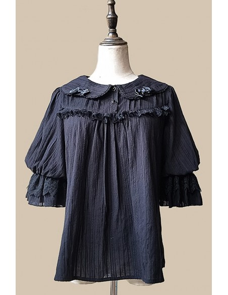 Blusa Lolita Little Doll House - Negro
