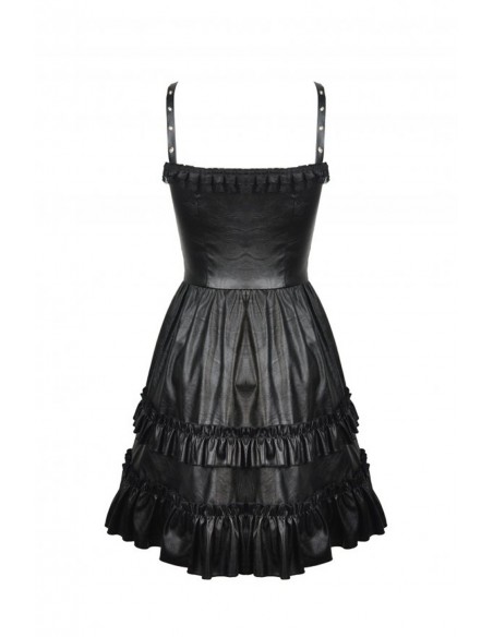 Vestido Gothic Idol de Polipiel Negro - Dark in Love