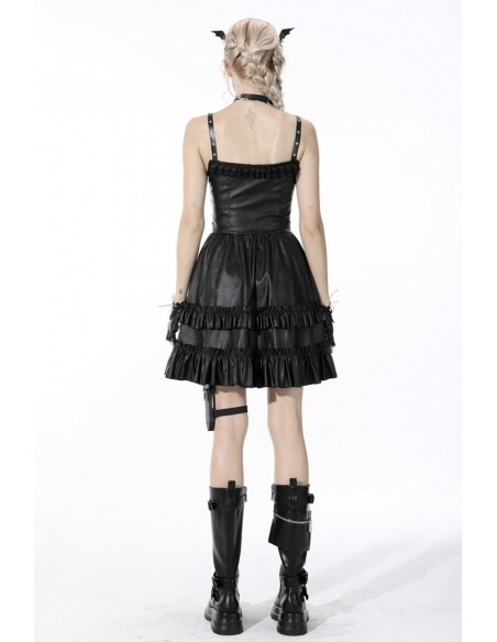 Vestido Gothic Idol de Polipiel Negro - Dark in Love