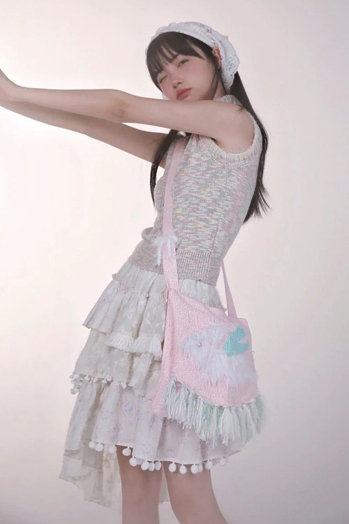 Snow Bunny Knit Crossbody Bag - Rose Island