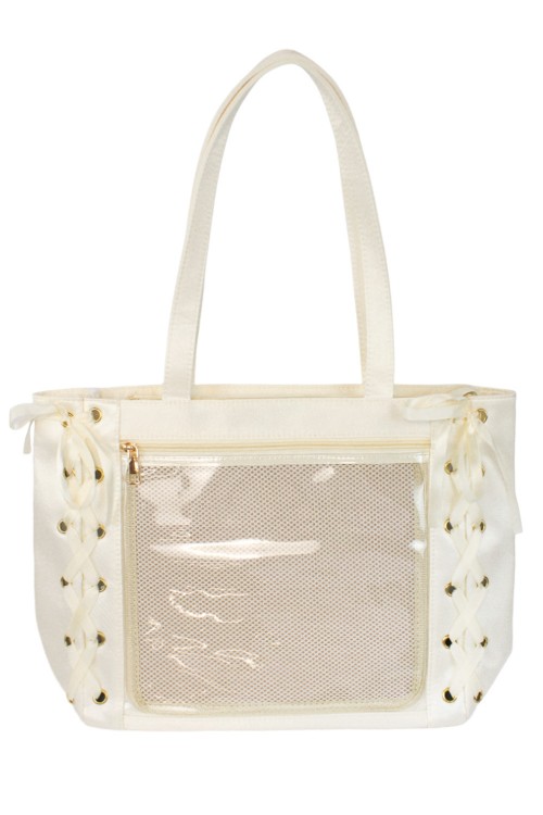 Satin Ribbon Ita Bag - Cream