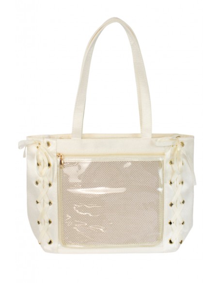 Satin Ribbon Ita Bag - Cream