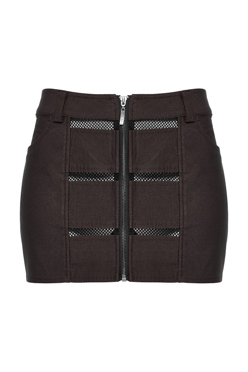 Mini Skirt Utopic Brown - Punk Rave
